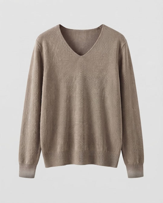 Damen Feinstrick-V-Ausschnitt-Pullover aus kuscheligem Angora-Mix Nord Taschen