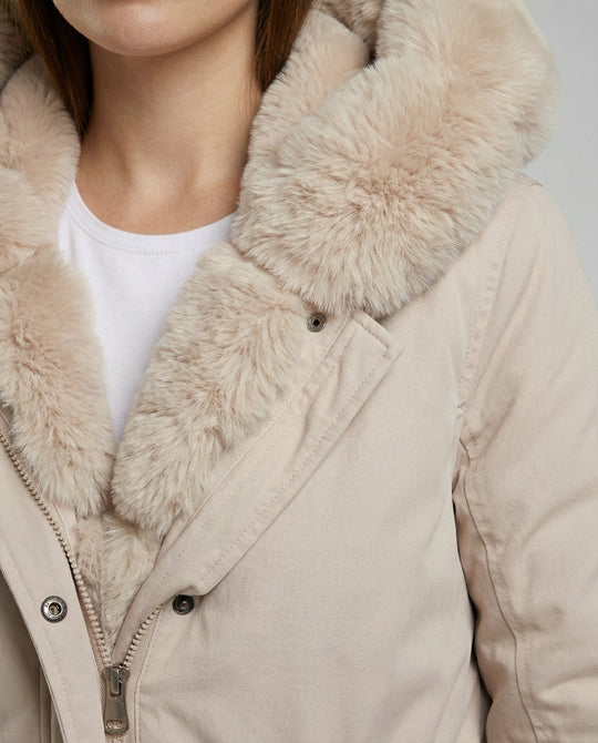 Elegante Damen Kunstpelzjacke