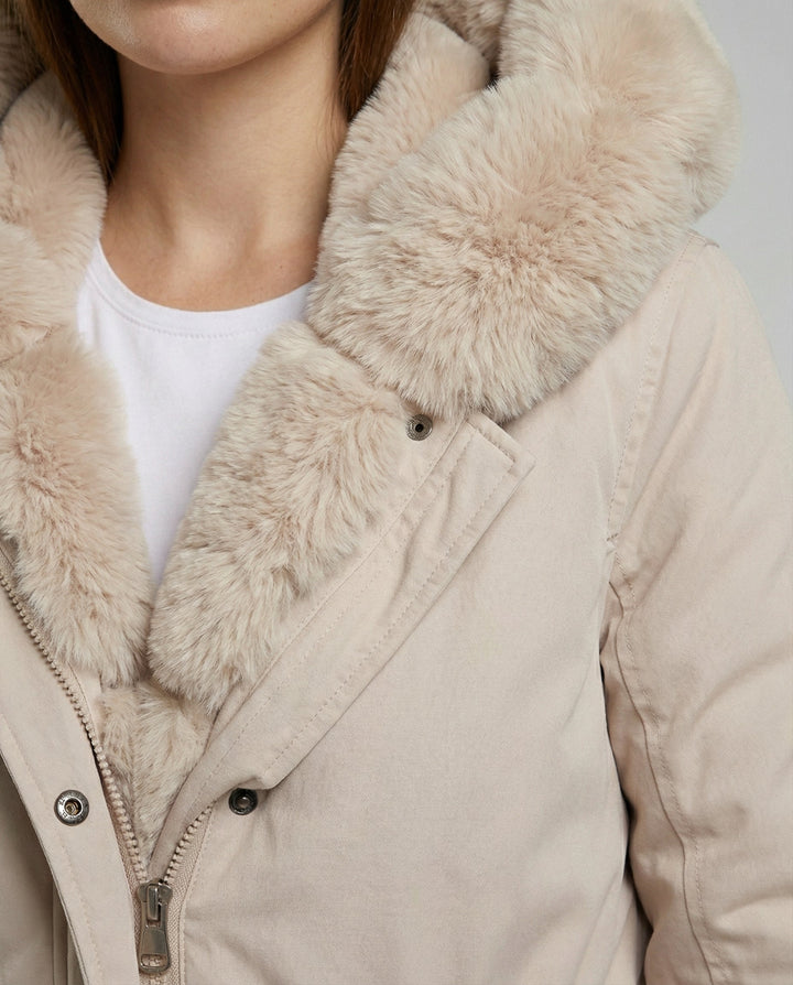 Elegante Damen Kunstpelzjacke