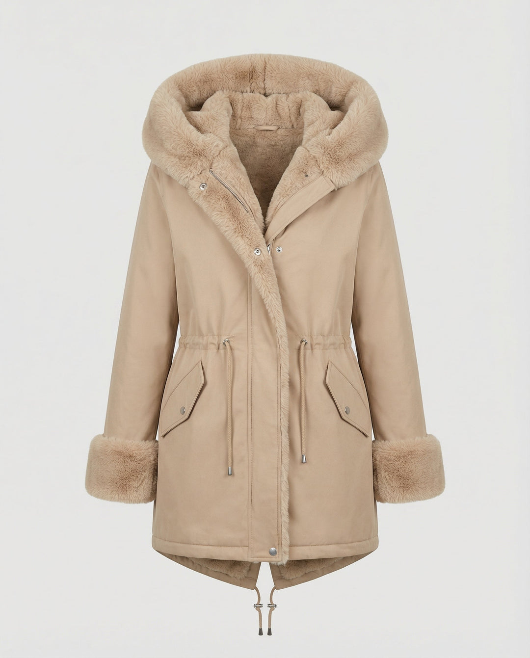 Elegante Damen Kunstpelzjacke