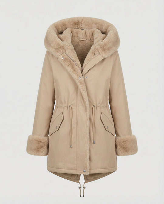 Elegante Damen Kunstpelzjacke
