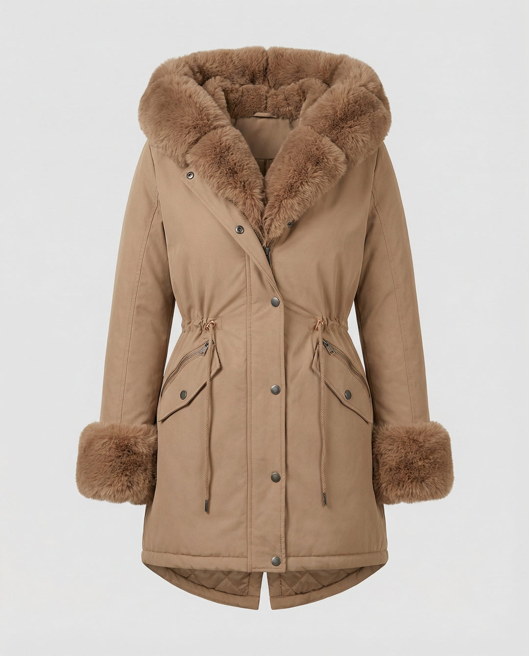 Elegante Damen Kunstpelzjacke