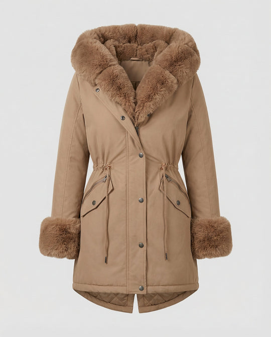 Elegante Damen Kunstpelzjacke