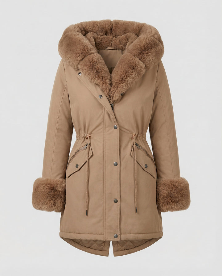 Elegante Damen Kunstpelzjacke