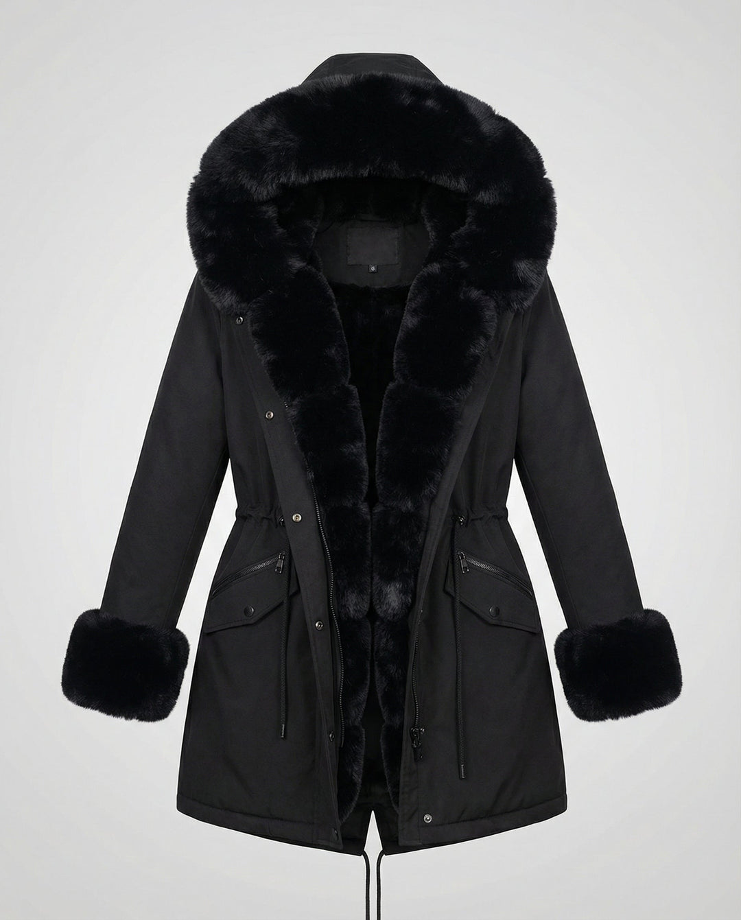 Elegante Damen Kunstpelzjacke