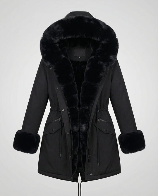 Elegante Damen Kunstpelzjacke