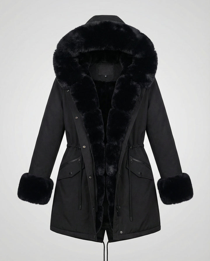 Elegante Damen Kunstpelzjacke