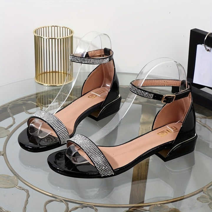 Glänzende Flache Sandalen für Frauen Kristall Schuhe Sommer