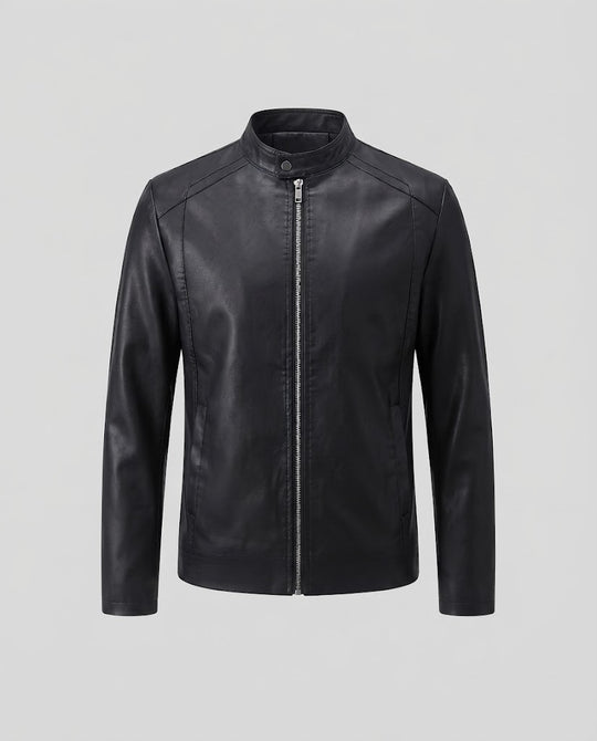 Herren Stilvolle Lederjacke Nord Taschen