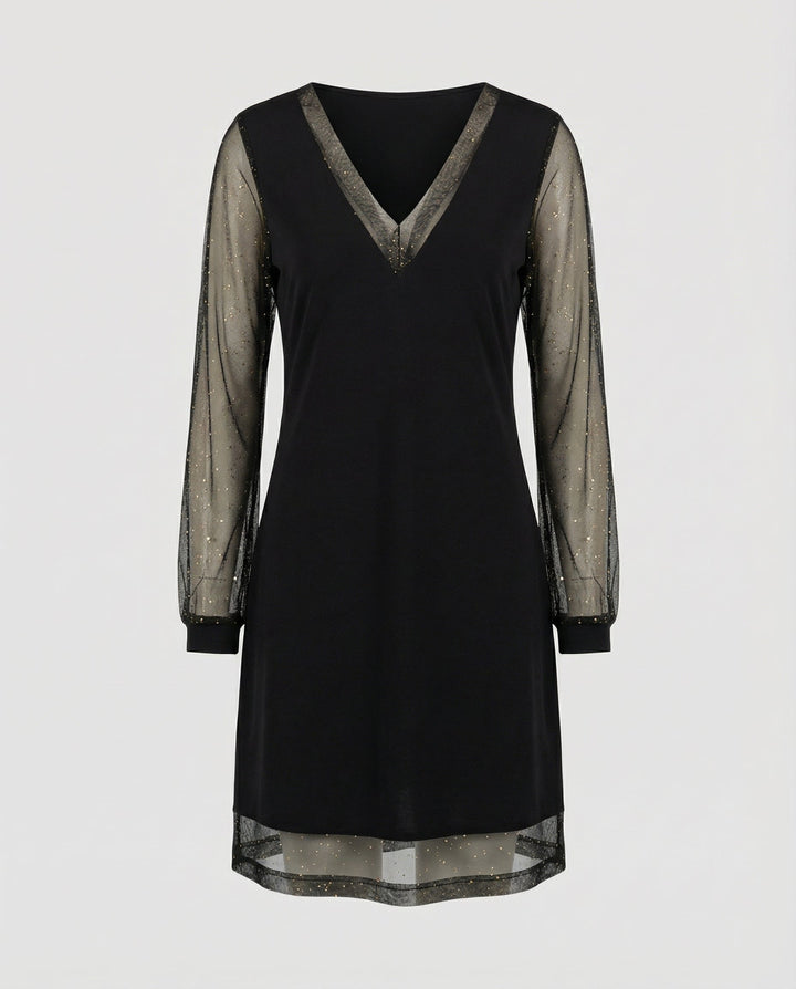 Elegantes V-Ausschnitt Abendkleid