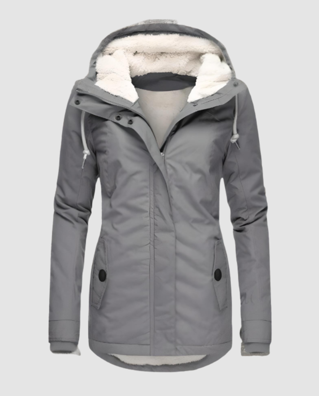 Lange Gefütterte Winterjacke Damen