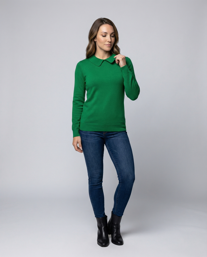 Kragenstrick Pullover Damen