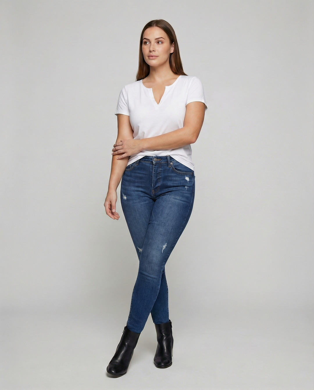 Elegante Weiße Kurzarm Bluse