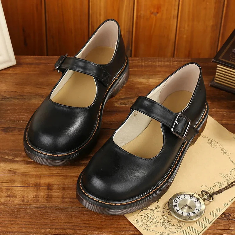 Jahrgang Schnalle Schuhe für Damen