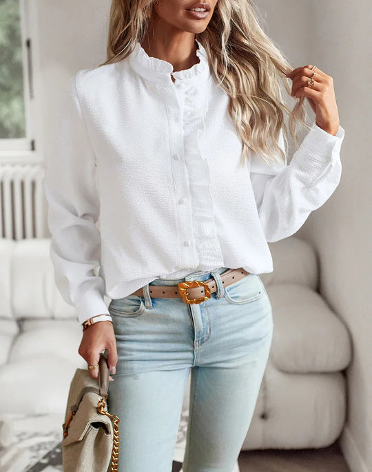 Bluse mit Rüschendetails Leicht und Stilvoll Femininer Touch - Arvani