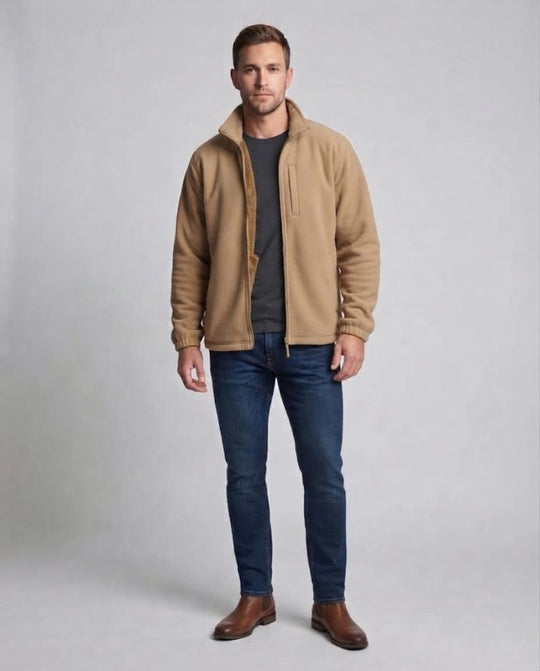 Herren Thermofleece‑Jacke mit Teddyfutter, wasserdichter Brusttasche & Stehkragen Nord Taschen
