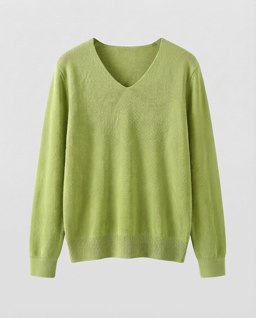 Damen Feinstrick-V-Ausschnitt-Pullover aus kuscheligem Angora-Mix Nord Taschen
