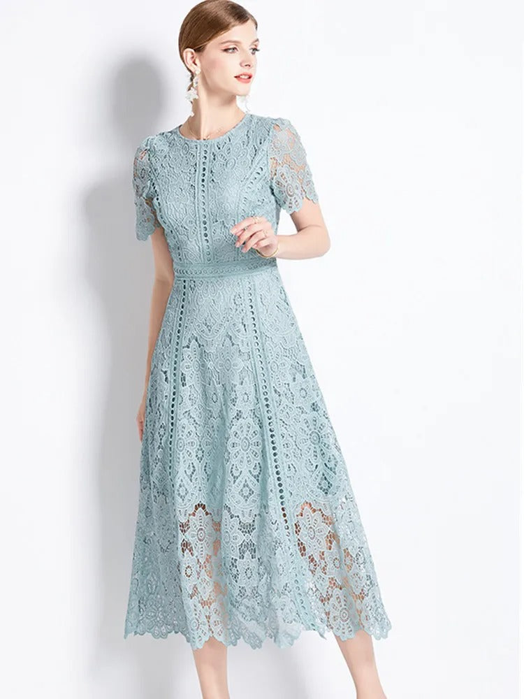 Elegantes Spitzenkleid Midi-Länge - Vittorelli