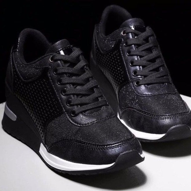 Orthopädische Sneakers mit hohen Absatz und Keilabsatz - Arvani