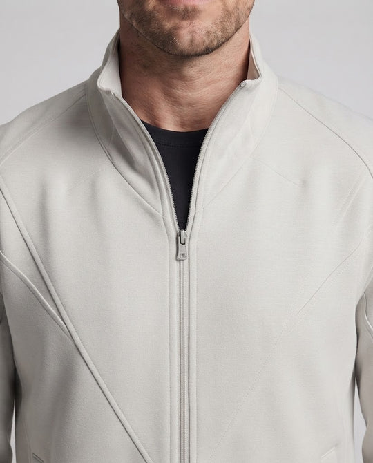 Herren Leichte Tech-Übergangsjacke mit hohem Stehkragen, Zwei-Wege-Reißverschluss und strukturierenden Nahtpanels Nord Taschen