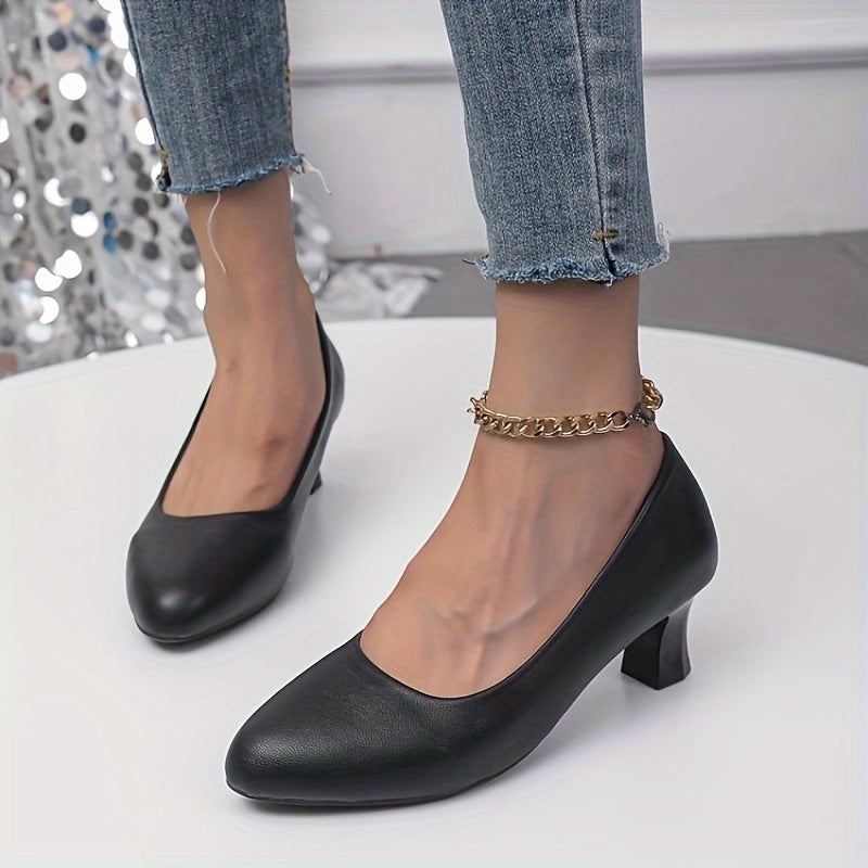 Stilvolle Damen Pumps mit Spitzem Zeh und Blockabsatz
