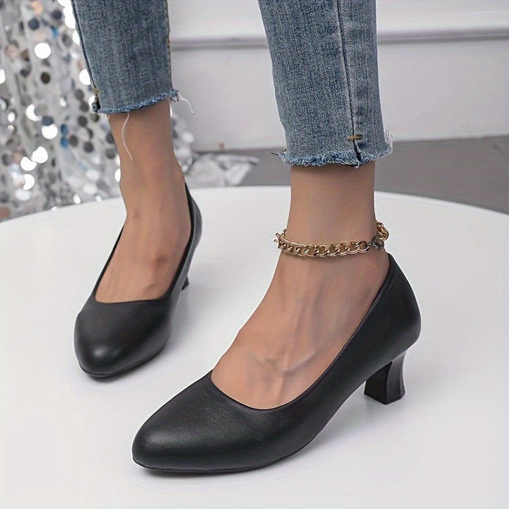 Stilvolle Damen Pumps mit Spitzem Zeh und Blockabsatz