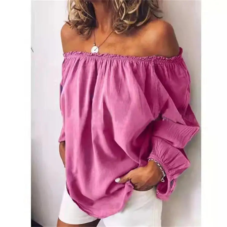 Off Shoulder Bluse mit Eleganten Ballonärmeln