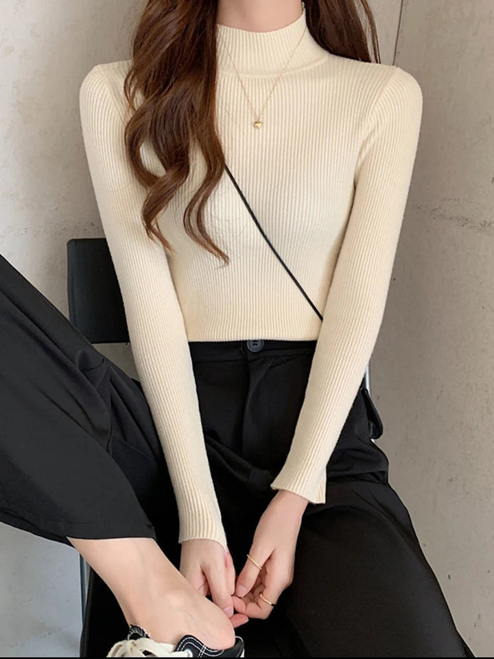 gerippter Wollpullover für Damen