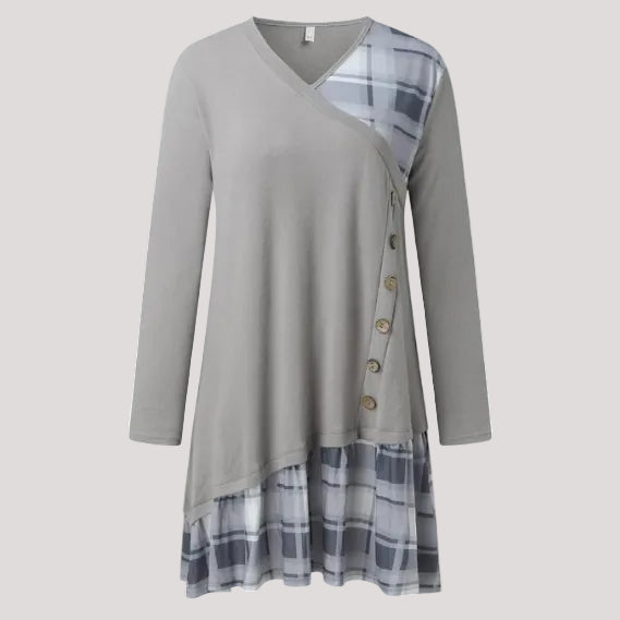 Langärmeliges kariertes Kleid - Vittorelli
