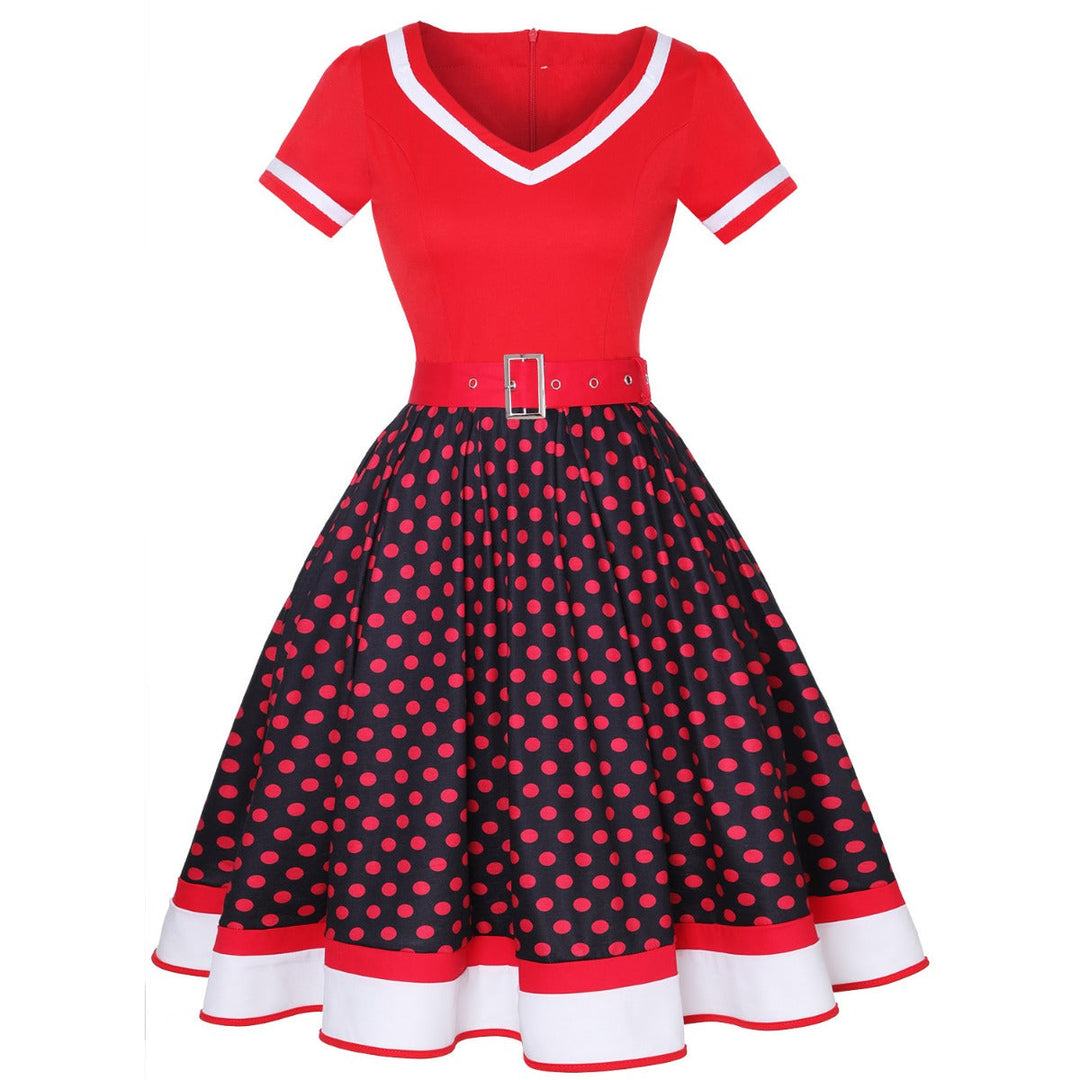 Vintage Hepburn Polka Dot Kleid