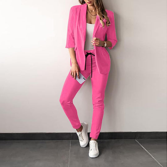 2-Teiliger Damenanzug Stilvoller Blazer und Hose für Damen