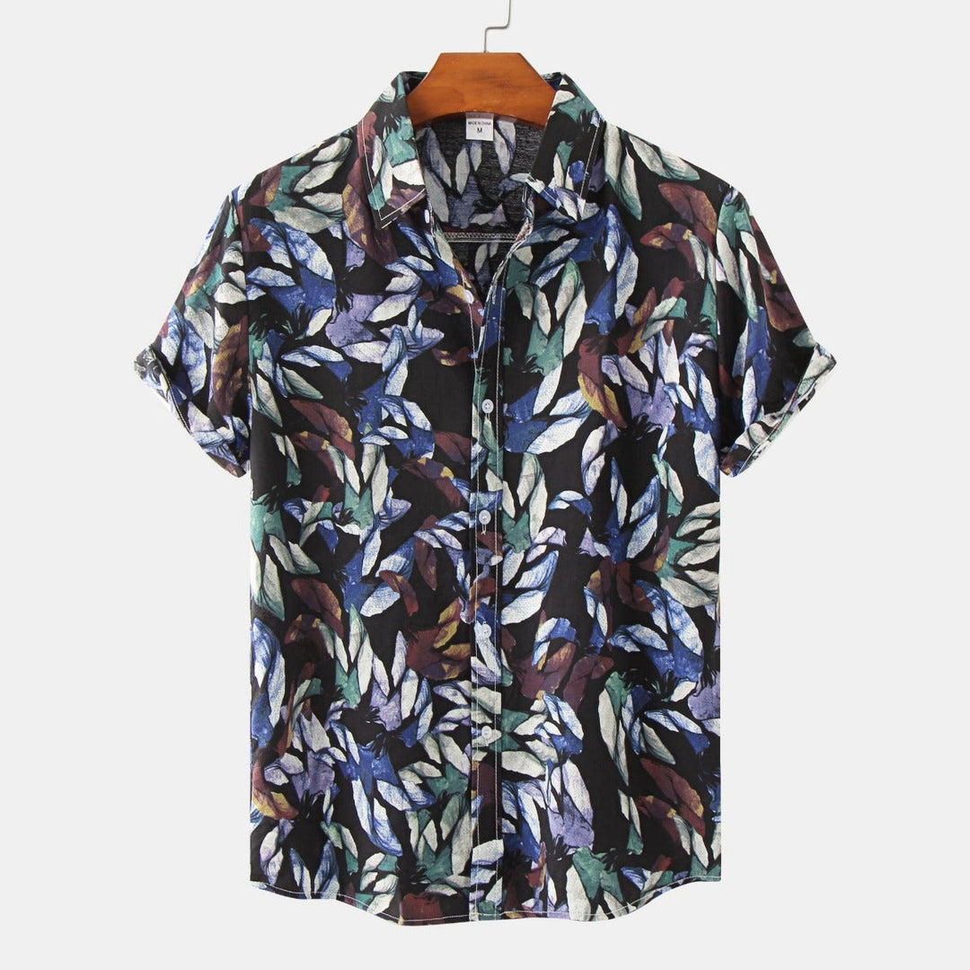 Floral kurzärmeliges Blumenhemd Männer
