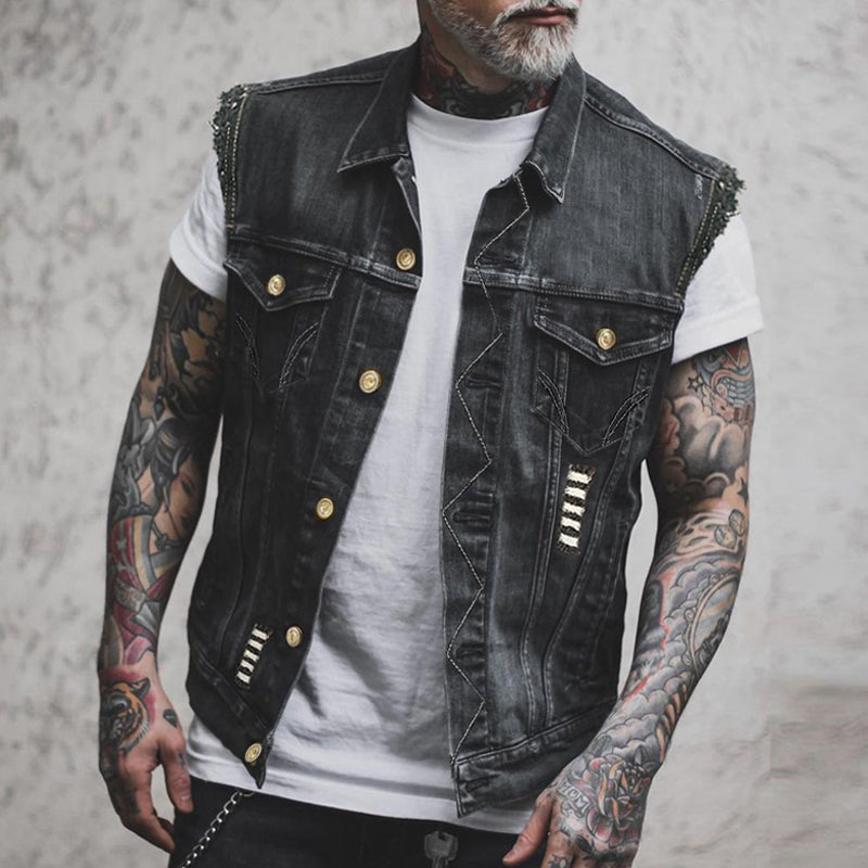 Nord Taschen Stylische Denim Weste für Herren