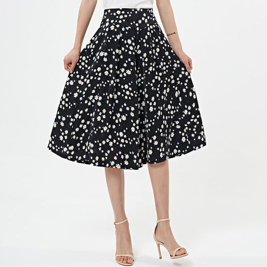 Damen Chiffon Culottes mit Breiten Beinen und Hoher Elastischer Taille