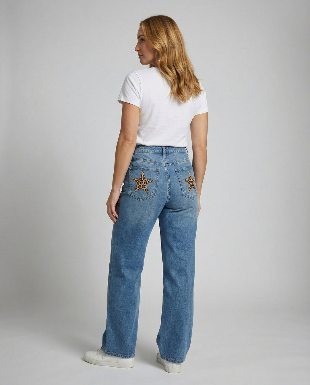 Retro Leoparden Boyfriend Jeans