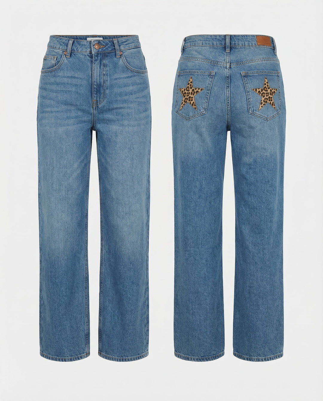 Retro Leoparden Boyfriend Jeans