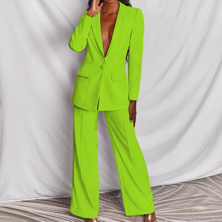 Eleganter Damenanzug mit Langen Ärmeln und Hose