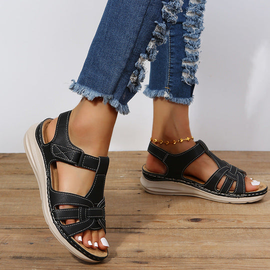 Orthopädische Damen Klettverschluss-Sandalen