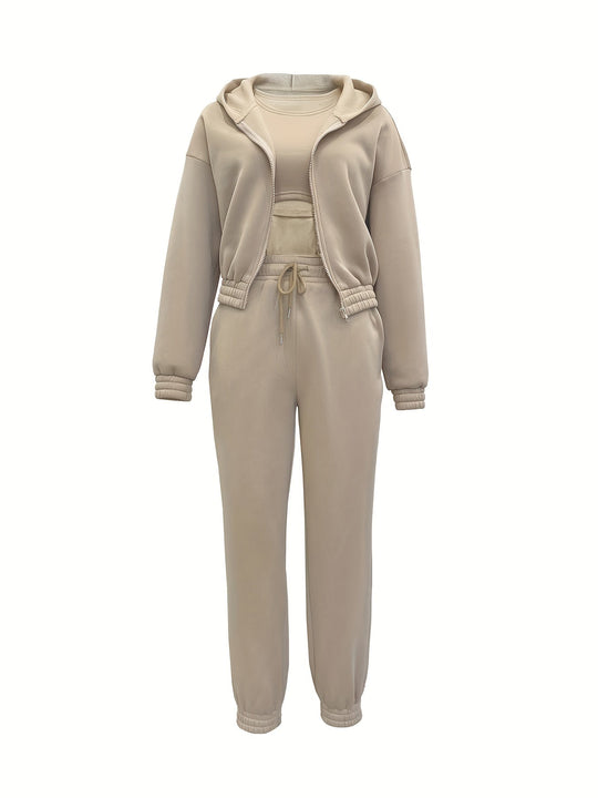 Kapuzenjacke & Tanktop & Jogginghose Drei Teilige Satz Outfits - Arvani