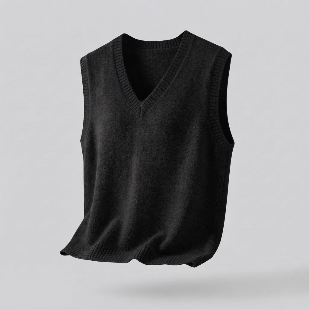 Damen Ärmellose leicht ausgestellte Feinstrickweste mit V‑Ausschnitt und kuscheliger Mohair‑Optik Nord Taschen