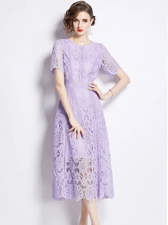 Elegantes Spitzenkleid Midi-Länge - Vittorelli