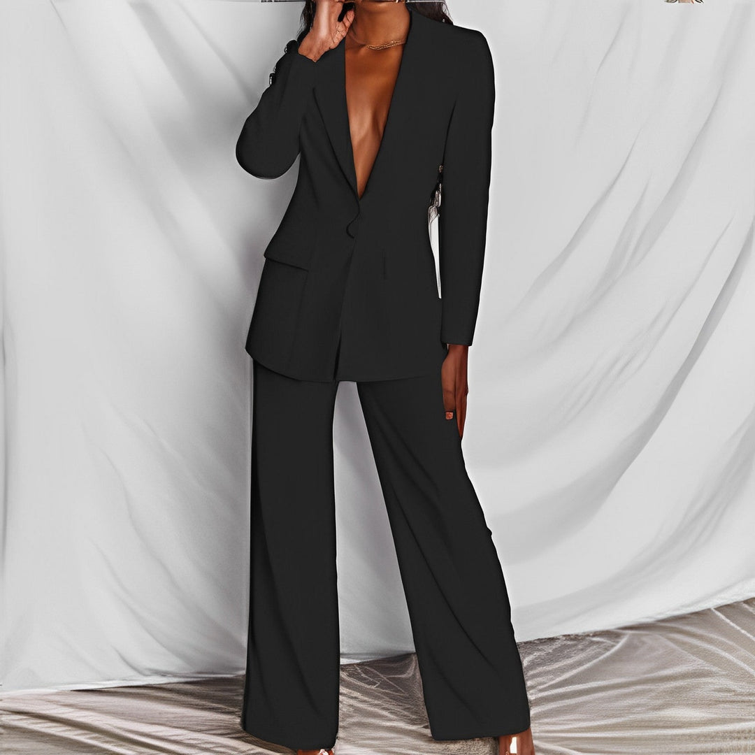 Eleganter Damenanzug mit Langen Ärmeln und Hose
