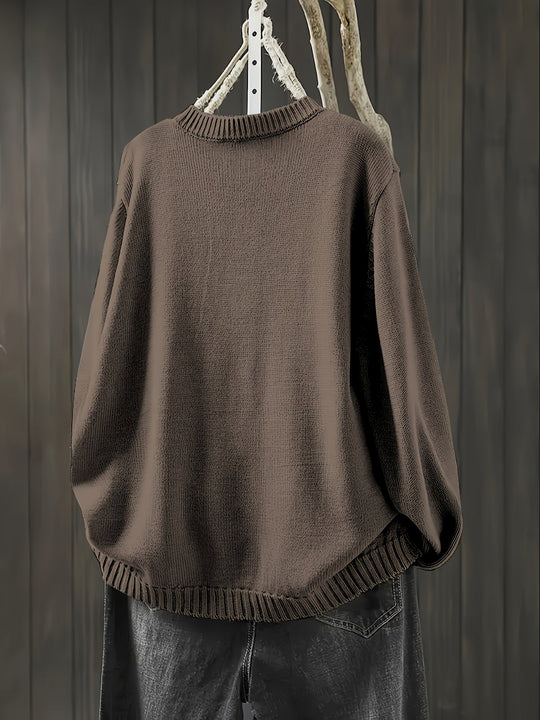 Damen Strickkarteigan mit Knöpfen