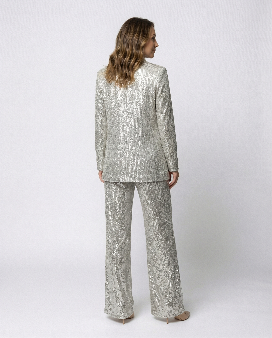 Paillettenanzug Damen High-Wais