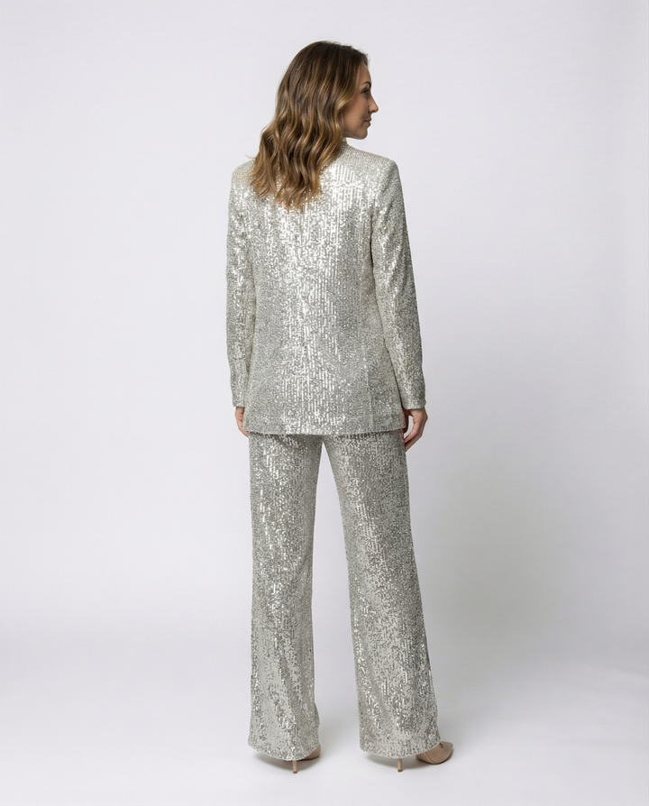 Paillettenanzug Damen High-Wais