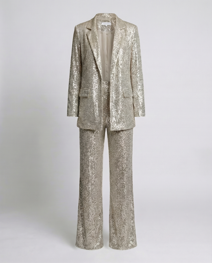 Paillettenanzug Damen High-Wais