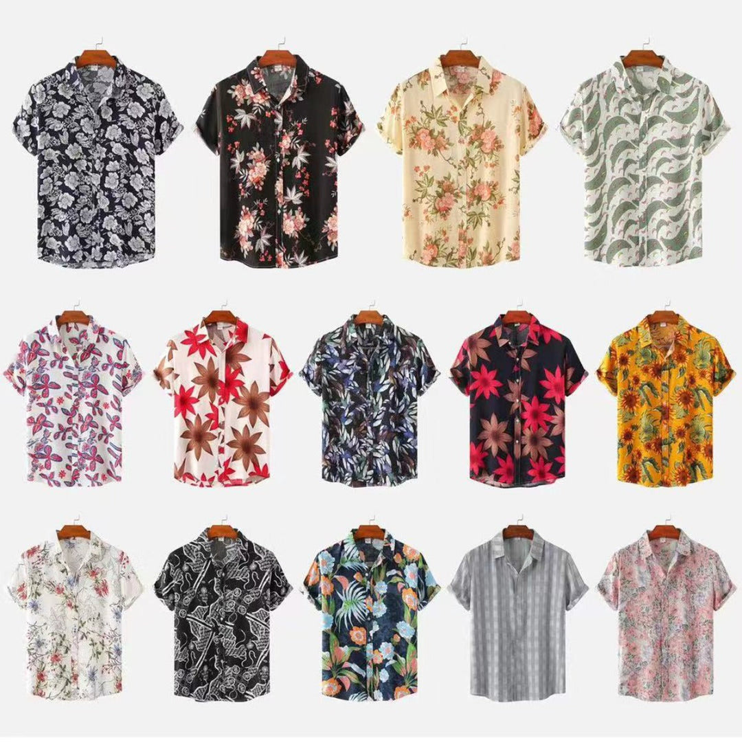 Floral kurzärmeliges Blumenhemd Männer