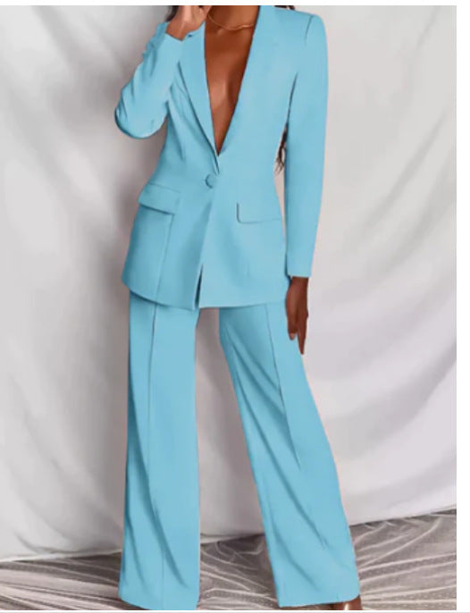 Eleganter Damenanzug mit Langen Ärmeln und Hose