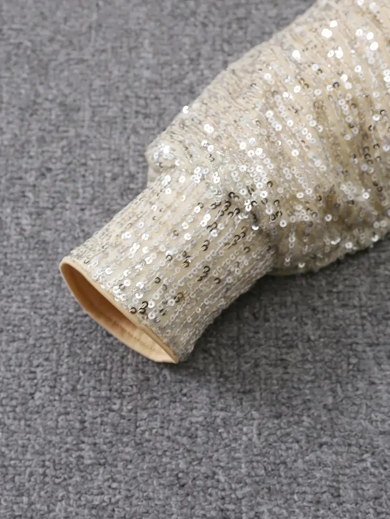 Party Paillettenkleid mit Kontrast