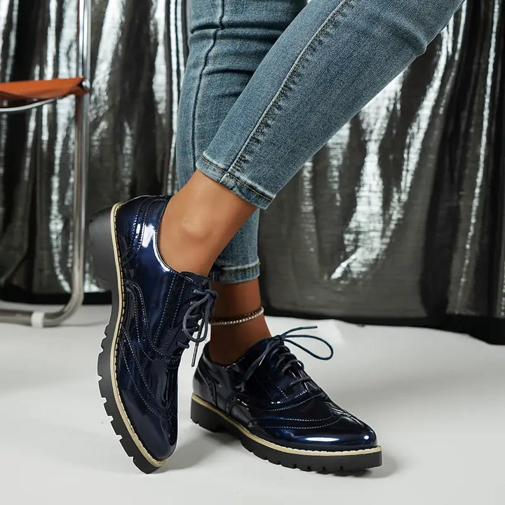 Nord Taschen | Lackschuhe Im Oxford-Stil mit Klobiger Sohle für Damen